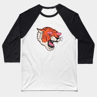 Tiger Heart Eyes Baseball T-Shirt